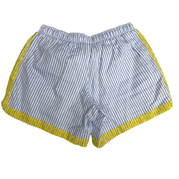Lilly Pulitzer Size XXS Katia Embroidered Shorts Yellow Blue Peri Swizzle Stripe - Picture 5 of 11